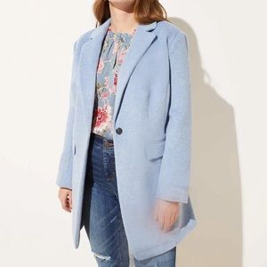 ♥️SALE Banana Republic Heather Blue Wool Blend Blazer Top Coat Jacket M EUC